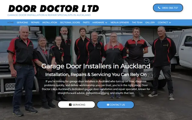 Door Doctor website home page - Garage doors, Auckland