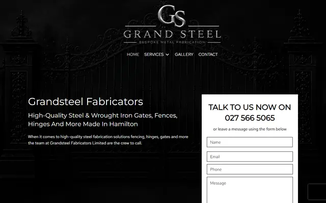 Grandsteel Fabricators website home page - Welding and steel, Auckland